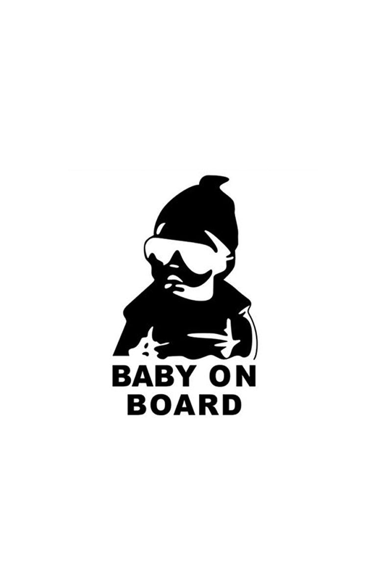 Baby on Board Araç Sticker Oto Cam Kaporta Çıkarma Siyah,  14 x 9 cm
