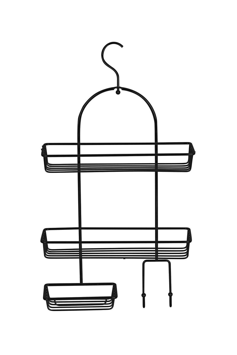 3 Katlı Askılı Duş Rafı Banyo Rafı Banyo Düzenleyici Organizer, Siyah