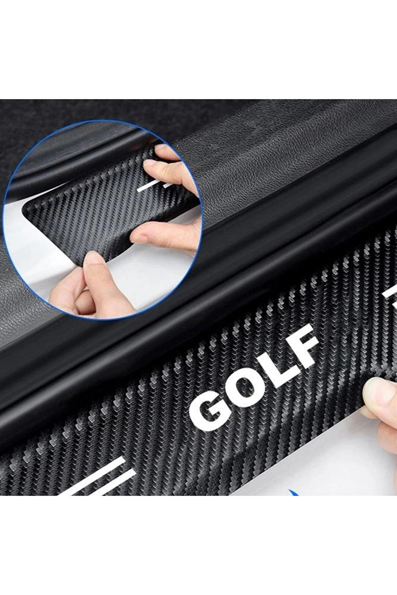 VW Golf Karbon Fiber Oto Kapı Eşiği Gövde Çizilmeye Karşı Sticker Koruma