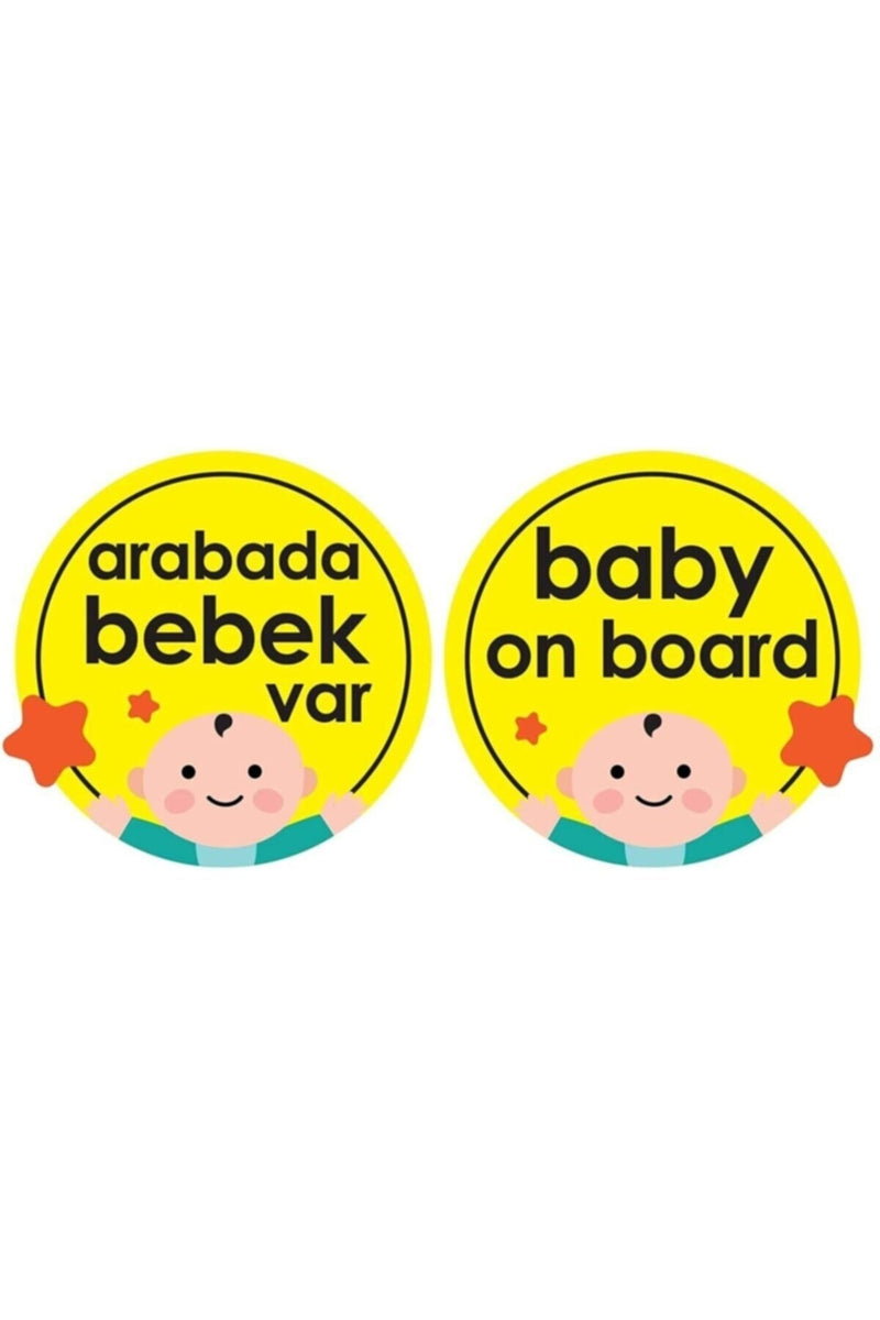 Arabada Bebek Var Vantuzlu Sticker Arabada Güvenlik