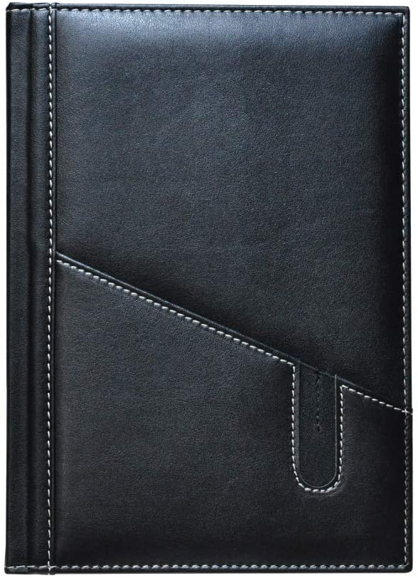 Evgaraj Tarihsiz Ajanda/Defter 17x24 Çizgili 160 Yaprak Ivory Kağıt Telefon Kılıflı, Siyah