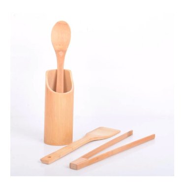 Tezgah Üstü Ahşap Kaşıklık Set, Kaşık, Spatula, Maşa Set