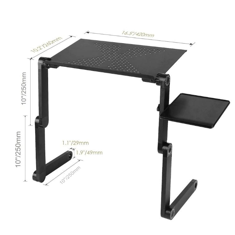 Fanlı Laptop Sehpası Yükseklik Ayarlanabilir Notebook Standı Mouse Padli