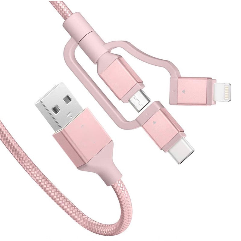 3in1 Lightning + USB-C + Micro USB Hızlı Şarj ve Data Kablo MFI Lisanslı - 1.5 Metre