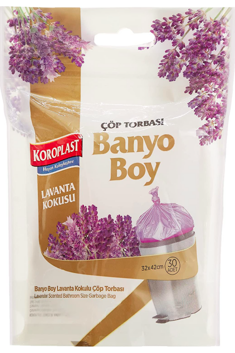 Koroplast Lavanta Kokulu Banyo Boy Çöp Torbası 4 x 30 Adet, 32 x 42 cm