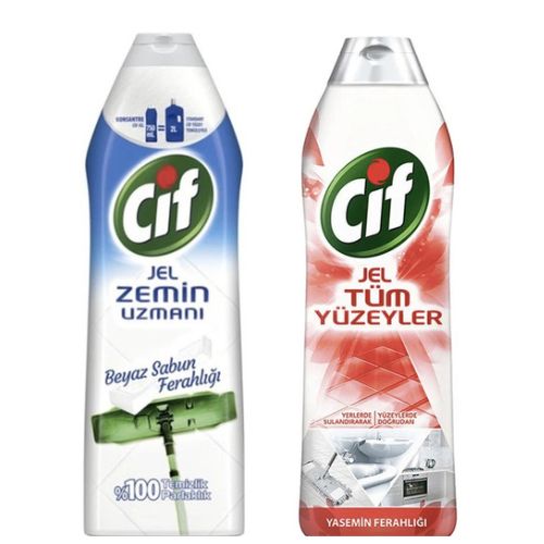 Cif Jel Yüzey Temizleyici Yasemin Esintisi 750ml +  Beyaz Sabun Ferahlığı 750ml