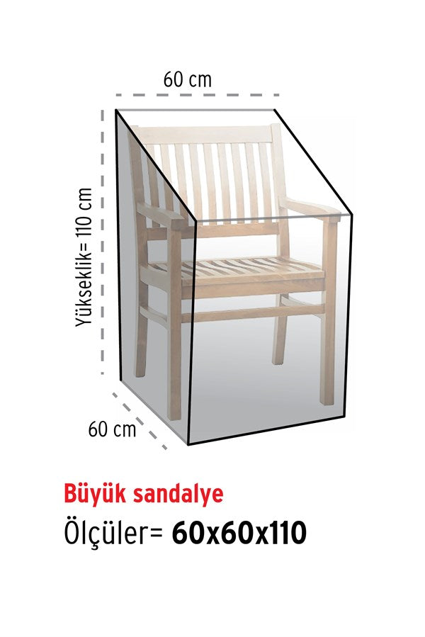 Bahçe Sandalye Koltuk Koruma Örtüsü Yağmur Toz Koruma 60 x 60 x 110 cm